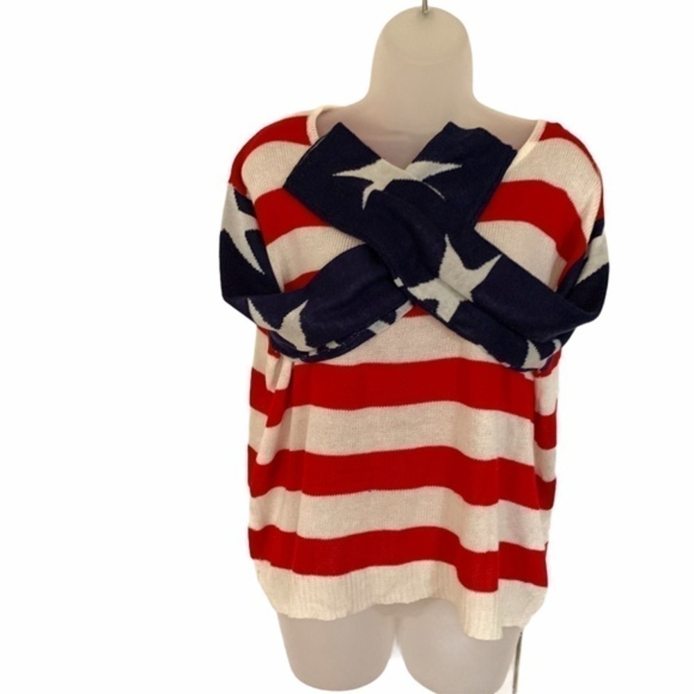 GOD SAVE LA Classic American Flag Sweater Size S/M